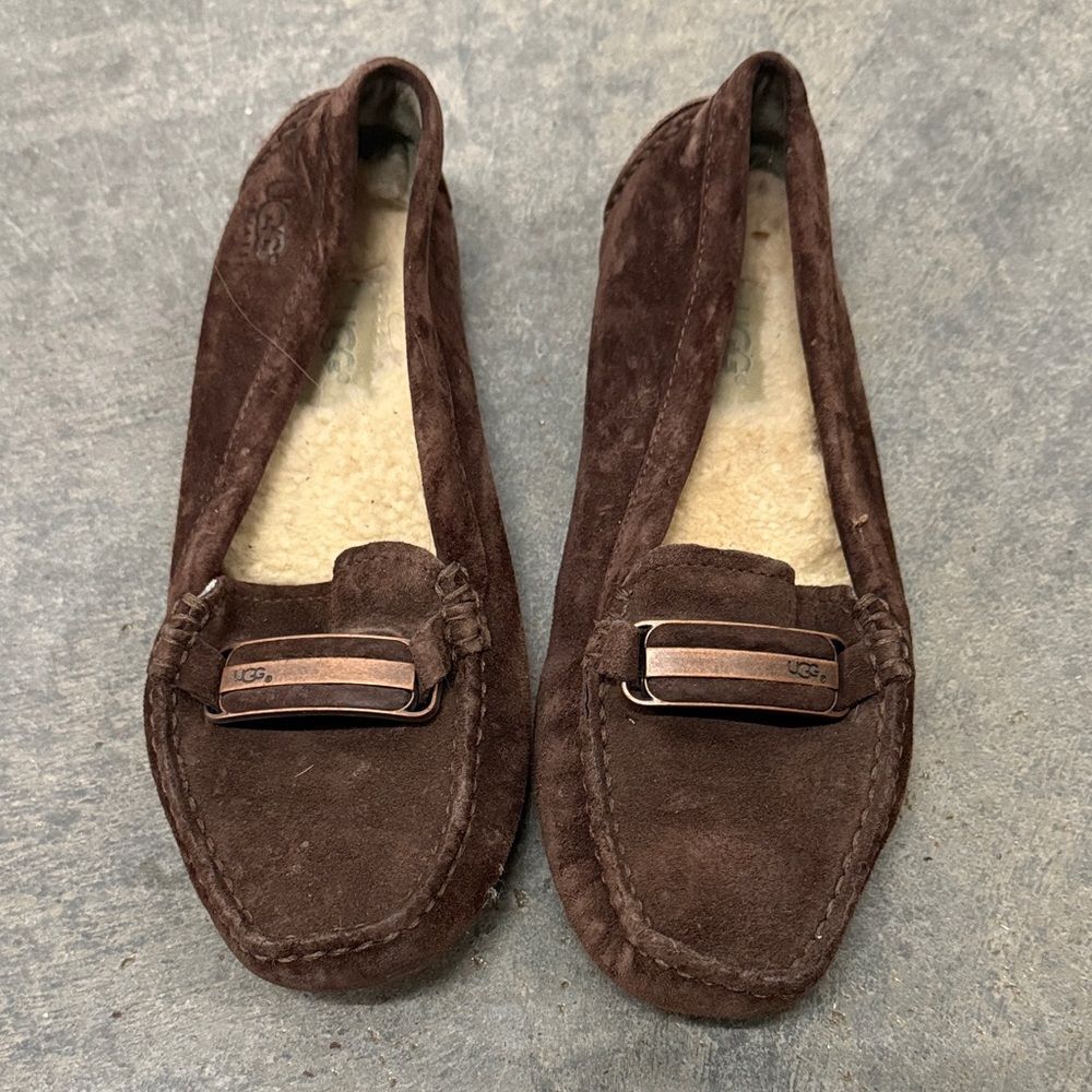UGG Men's Dark Brown Suede Slip-Ons